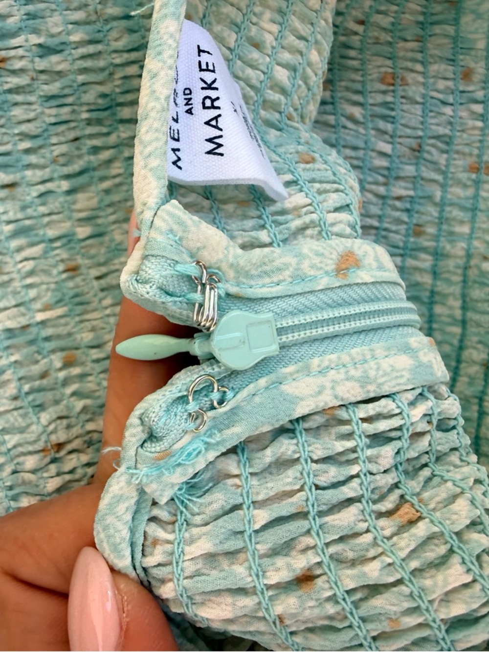 Melrose and Market Light Blue Floral Smocked Dress - Picture 11 of 12